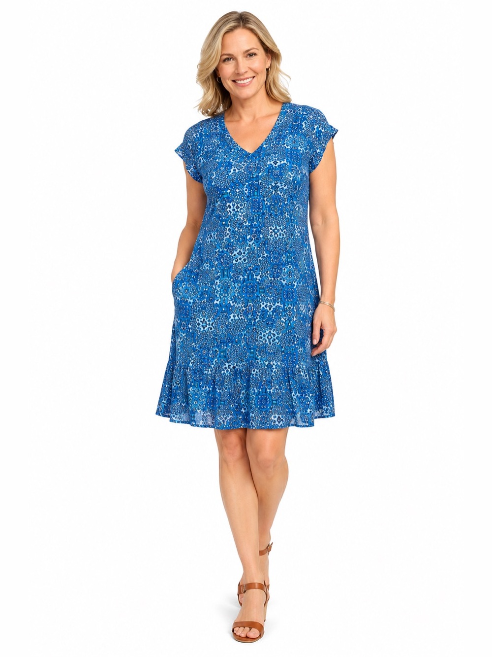 Ruby Rd. Women's Blue Breezy Dress - Size XL